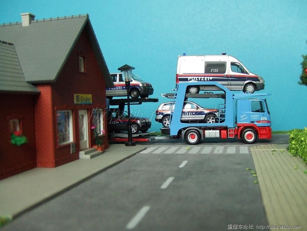 卡车论坛轿运车 herpa actros mp3 frankenbach德国小